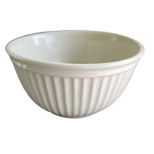 ANTIQUE Union Pacific Railroad Mixing Chefs Bowl 7" Stoneware Rib Cream Railway